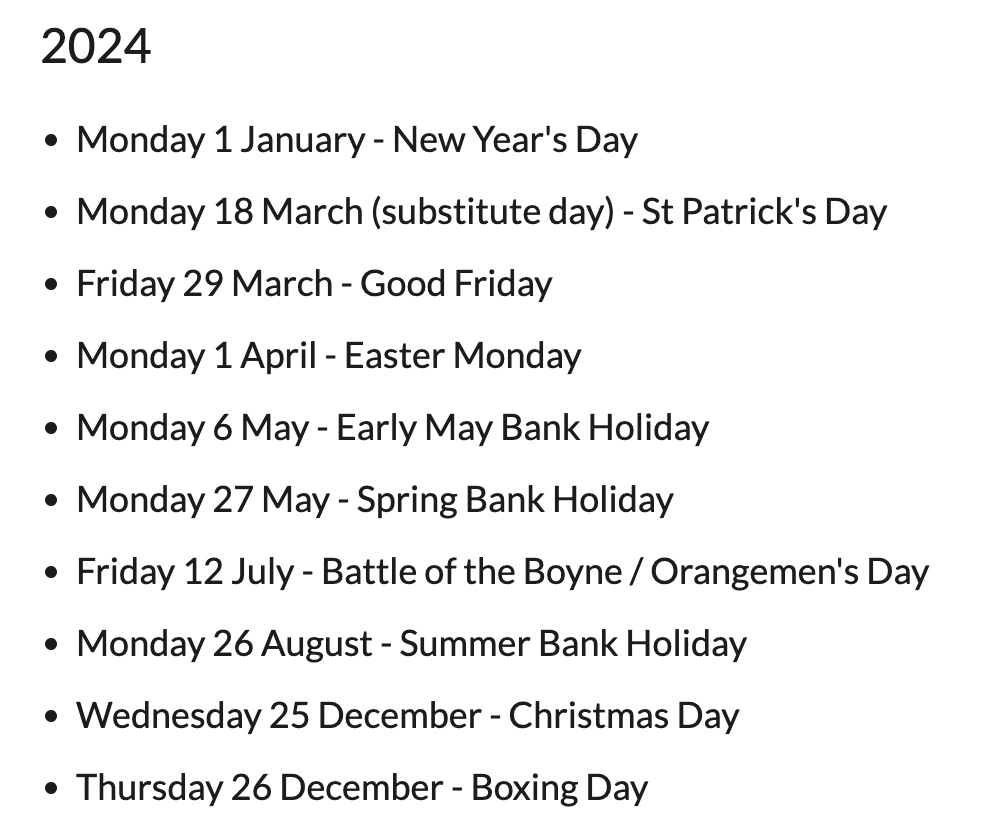 2025年的英国银行假日日期可能会影响你的福利支付